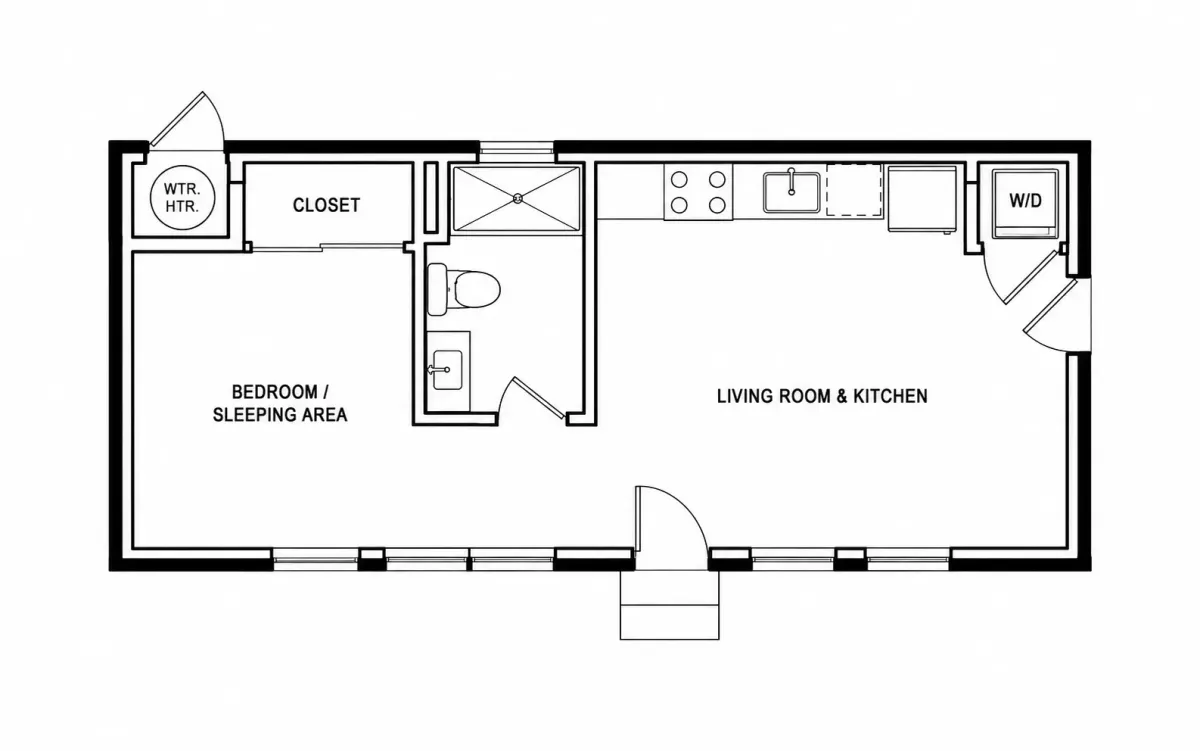 Los Altos 525 floor plan, simplified redraw